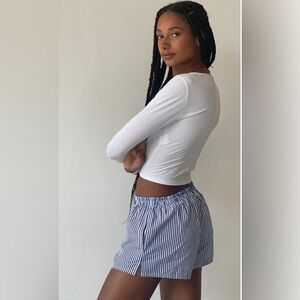 Motel striped blue shorts